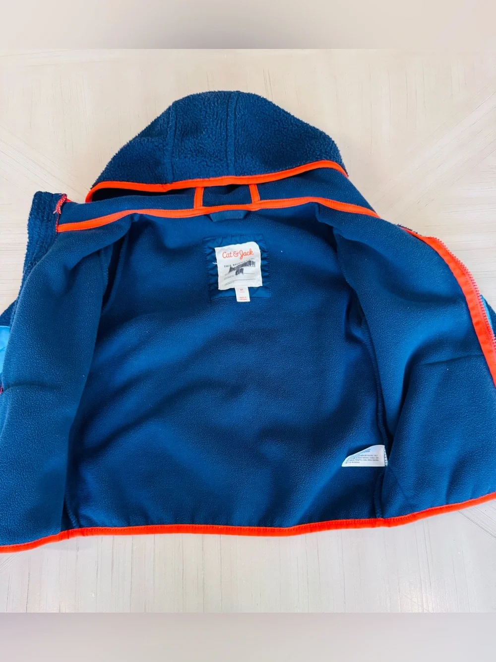 Cat & Jack Toddler Navy Blue Fleece Quilted Zip-Up Jacket - Size 5T